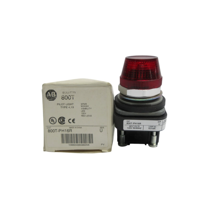 ALLEN BRADLEY 800T-PH16R SER. U 120V (WH) NSMP