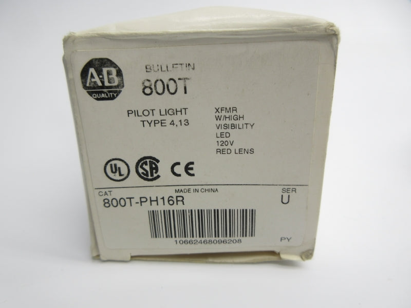 ALLEN BRADLEY 800T-PH16R SER. U 120V (WH) NSMP