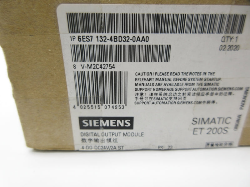 SIEMENS 6ES7132-4BD32-0AA0 24VDC 2A (PKG OF 5) NSMP
