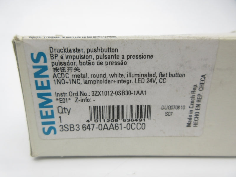 SIEMENS 3SB3647-0AA61-0CC0 NSMP