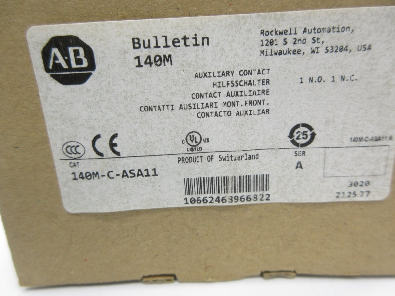 ALLEN BRADLEY 140M-C-ASA11 SER. A (BR/WH) NSMP