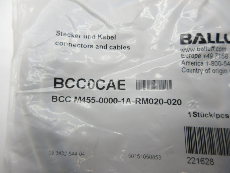 BALLUFF BCC0CAE BCCM455-0000-1A-RM020-020 NSMP