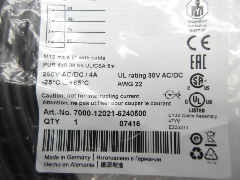 MURR ELEKTRONIK 7000-12021-6240500 250VAC 4A NSMP