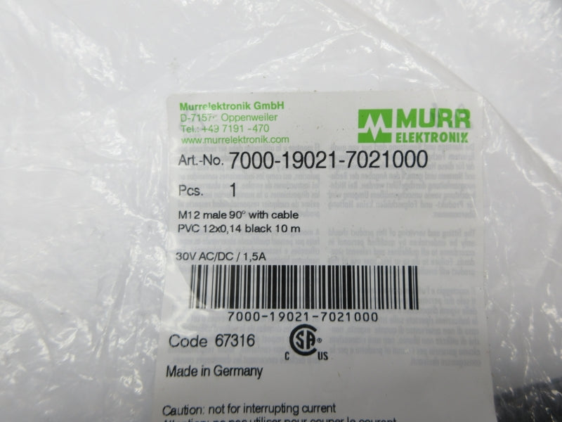 MURR ELEKTRONIK 7000-19021-7021000 30VAC 1.5A NSMP