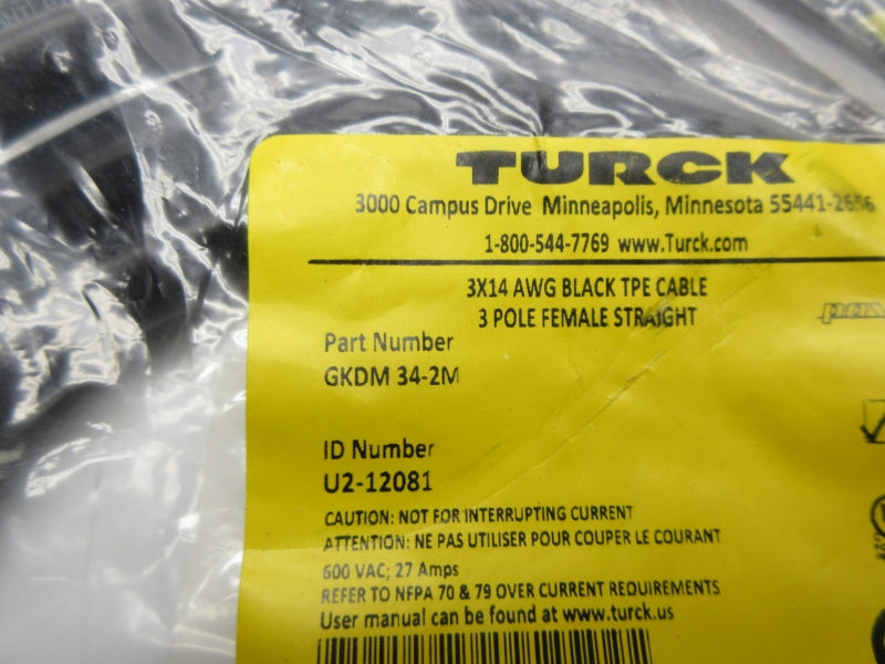 TURCK GKDM34-2M U2-12081 600VAC 27A NSMP