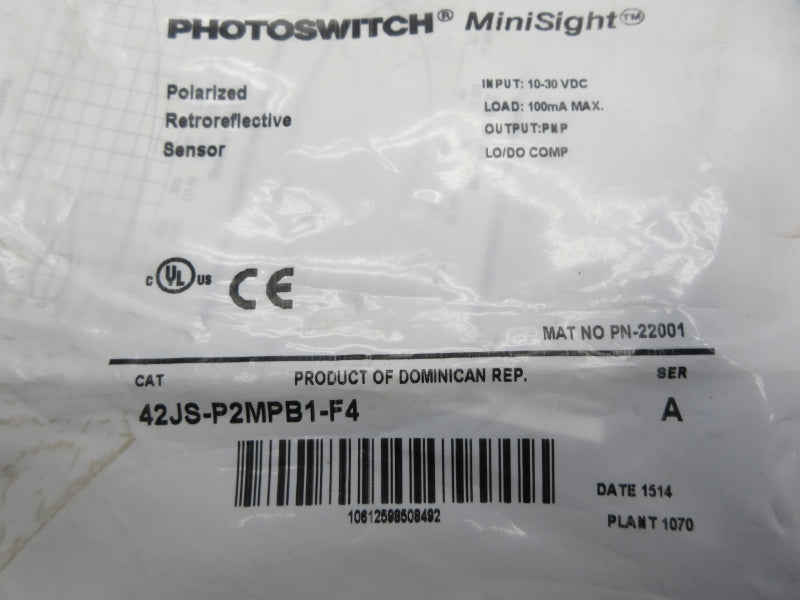 ALLEN BRADLEY 42JS-P2MPB1-F4 SER. A 10-30VDC NSMP