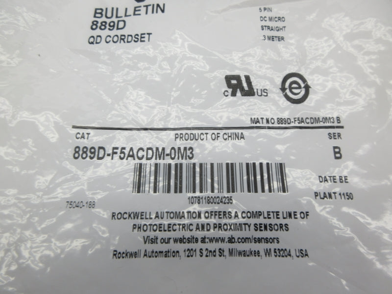 ALLEN BRADLEY 889D-F5ACDM-0M3 SER. B NSMP