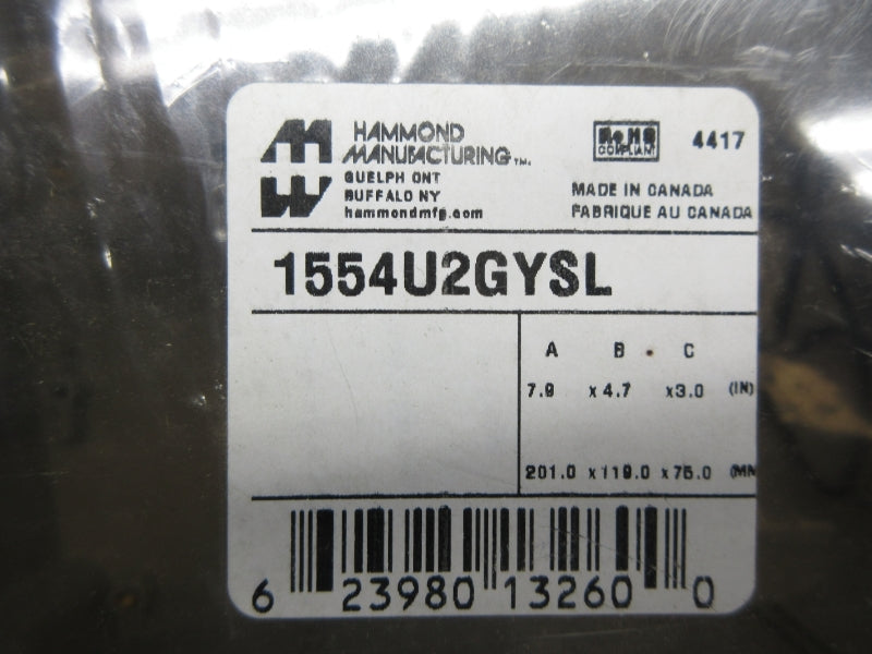 HAMMOND MANUFACTURING 1554U2GYSL NSMP