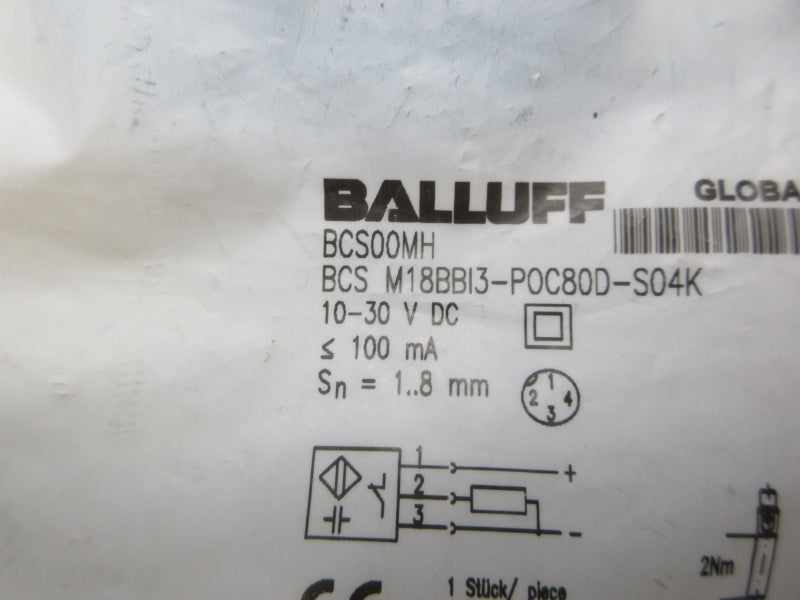 BALLUFF BCS00MH BCSM18BBI3-POC80D-S04K 10-30VDC NSMP