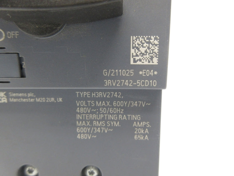 SIEMENS 3RV2742-5CD10 480V 20A NSNP