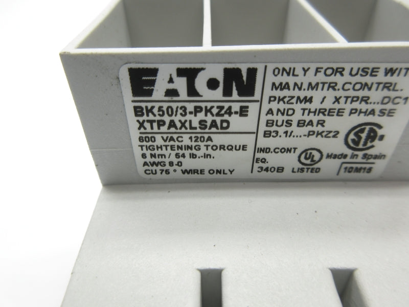 EATON BK50/3-PKZ4-E XTPAXLSAD 600VAC 120A NSNP