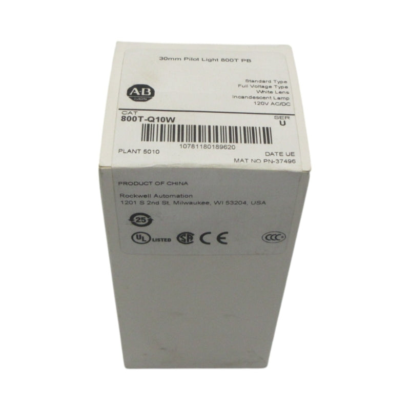 ALLEN BRADLEY 800T-Q10W SER. U 120VAC (WH) NSFS