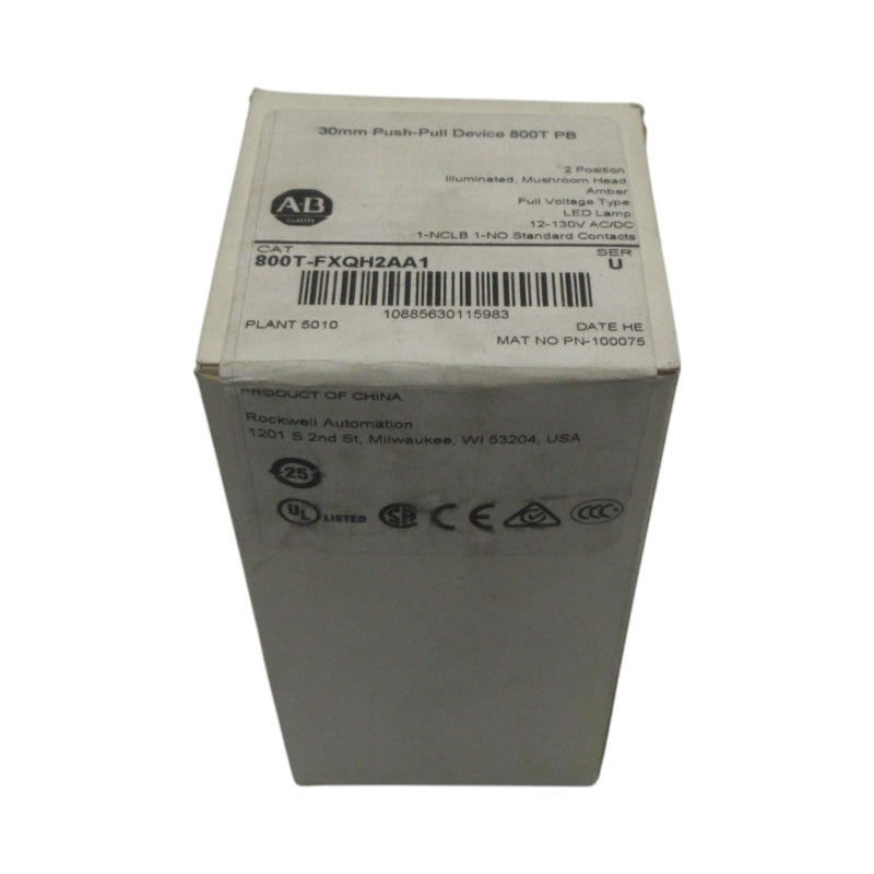 ALLEN BRADLEY 800T-FXQH2AA1 SER. U 12-130VAC (WH) NSFS