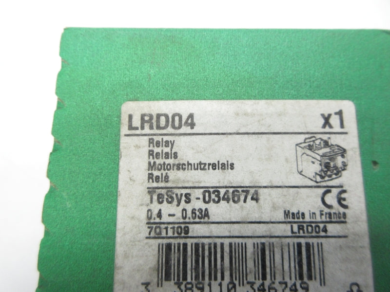 SCHNEIDER ELECTRIC LRD04 0.4-0.63A NSFS
