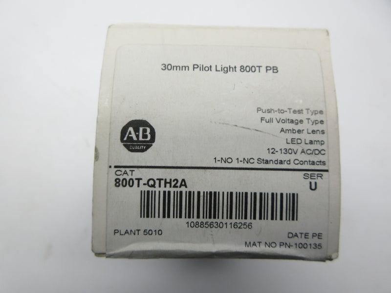 ALLEN BRADLEY 800T-QTH2A SER. U 12-130VAC (WH) NSFS