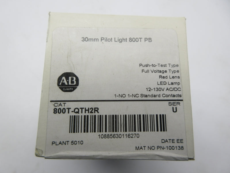 ALLEN BRADLEY 800T-QTH2R SER. U 12-130VAC (WH) NSFS
