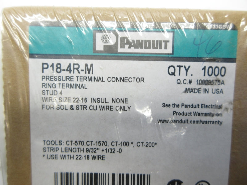 PANDUIT P18-4R-M (PKG OF 1000) NSFS