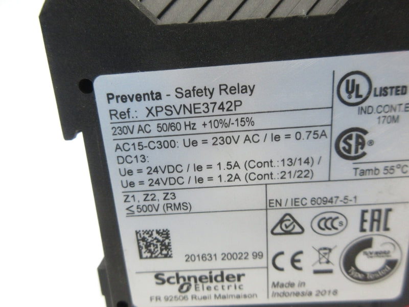 SCHNEIDER ELECTRIC XPSVNE3742P 230VAC 0.75A NSNP