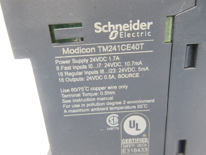 SCHNEIDER ELECTRIC TM241CE40T 24VDC 1.7A NSNP