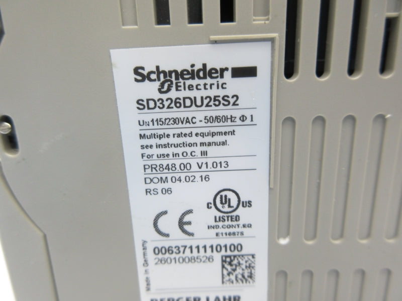 SCHNEIDER ELECTRIC SD326DU25S2 115/230VAC NSNP