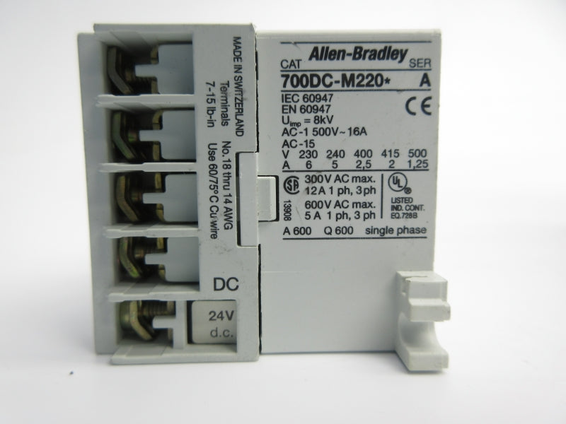 ALLEN BRADLEY 700DC-M220Z24 SER. A 24VDC NSNP