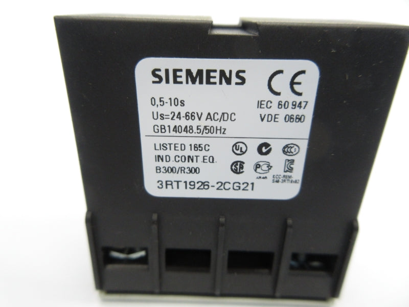 SIEMENS 3RT1926-2CG21 24-66VAC/DC 0.5-10S NSNP