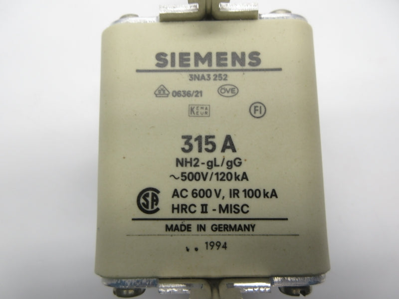 SIEMENS 3NA3252 600VAC 315A NSNP