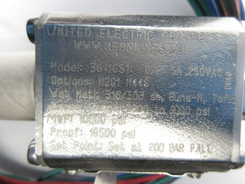 UNITED ELECTRIC 3611CS1 250VAC 5A NSNP