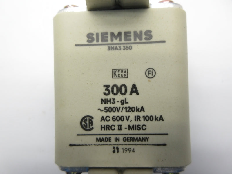 SIEMENS 3NA3350 600VAC 300A NSNP