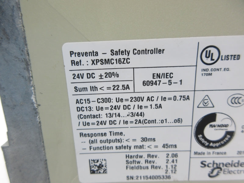 SCHNEIDER ELECTRIC XPSMC16ZC 24VDC NSNP