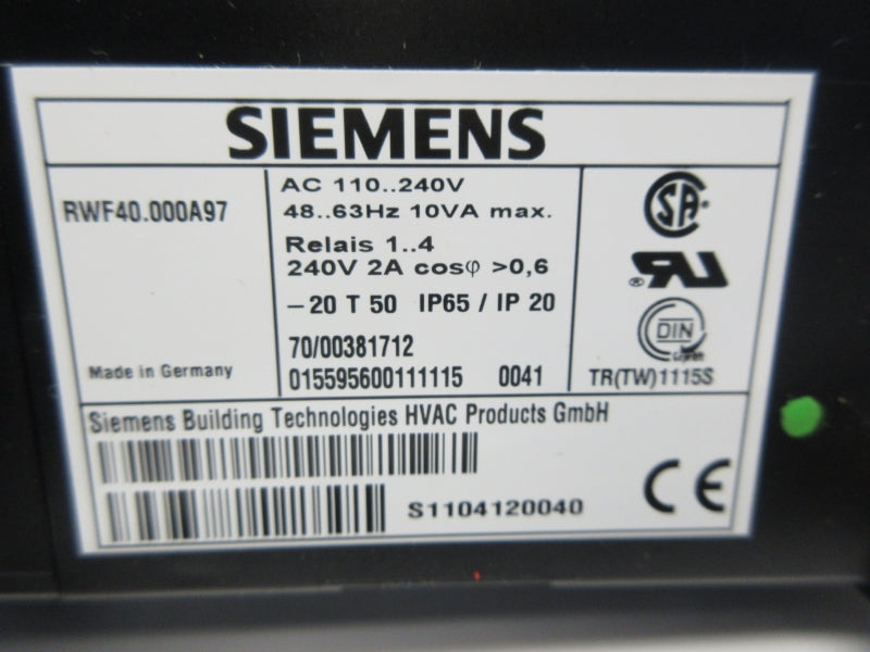 SIEMENS RWF40.000A97 110/240VAC NSNP
