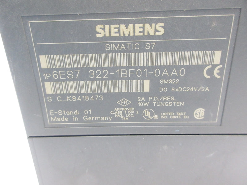 SIEMENS 6ES7322-1BF01-0AA0 24VDC 2A NSNP