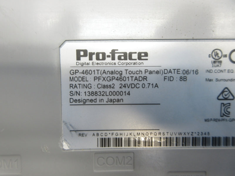 PRO-FACE PFXGP4601TADR GP-4601T 24VDC 0.71A NSNP