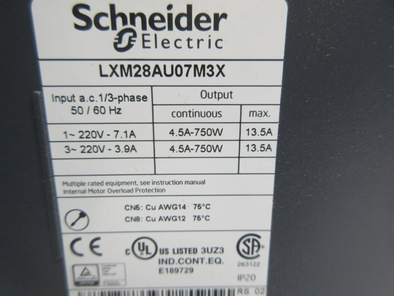 SCHNEIDER ELECTRIC LXM28AU07M3X 220V 7.1A NSNP