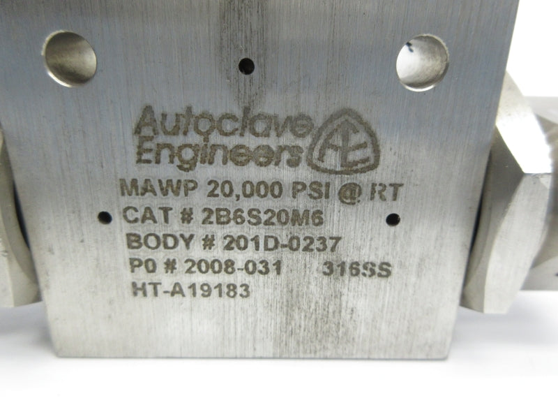 AUTOCLAVE ENGINEERS 2B6S20M6 20,000PSI NSNP