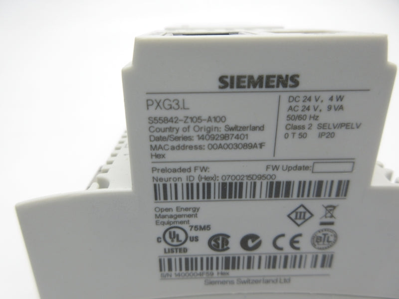 SIEMENS PXG3.L 24VAC NSNP
