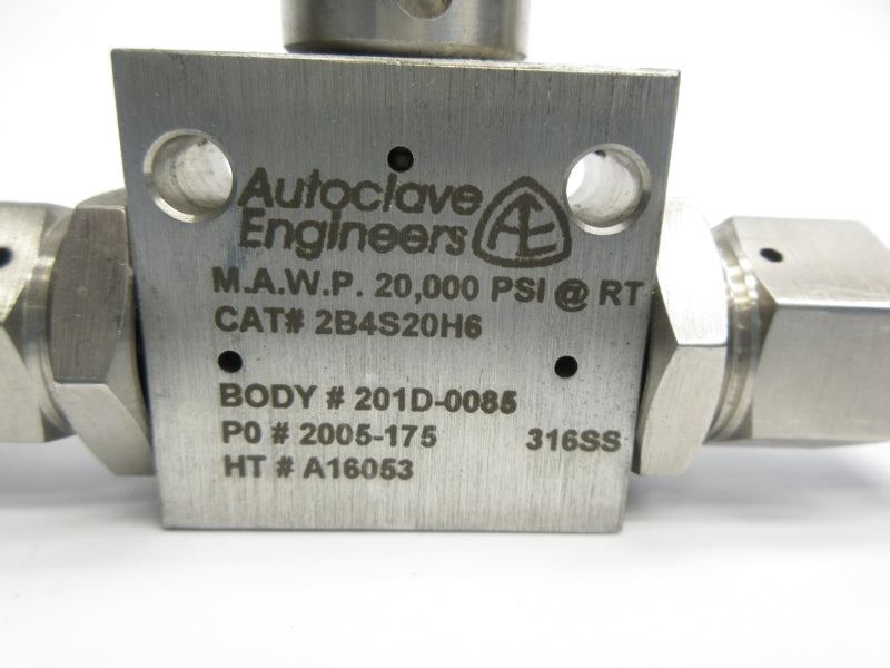 AUTOCLAVE ENGINEERS 2B4S20H6 20,000PSI NSNP