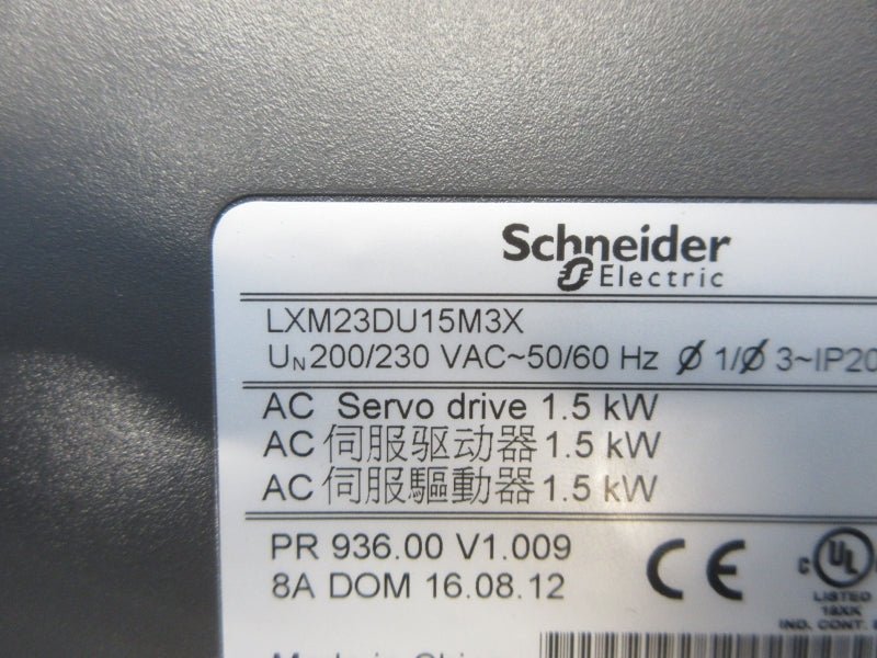 SCHNEIDER ELECTRIC LXM23DU15M3X 200/230VAC UNMP