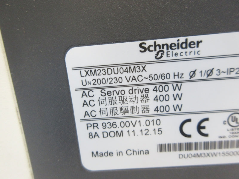 SCHNEIDER ELECTRIC LXM23DU04M3X 200/230VAC UNMP