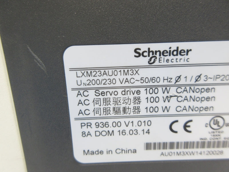 SCHNEIDER ELECTRIC LXM23AU01M3X 200/230VAC UNMP