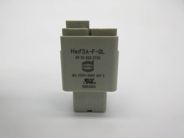 HARTING 09200032733 HAN3A-F-QL 600V 10A NSNP