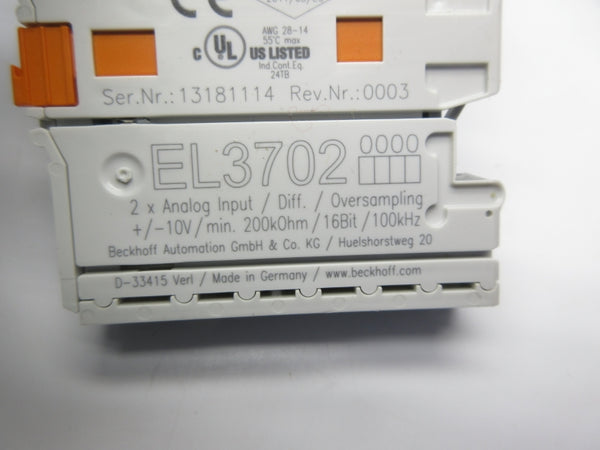 BECKHOFF EL3702 10V REV. 0003 NSNP