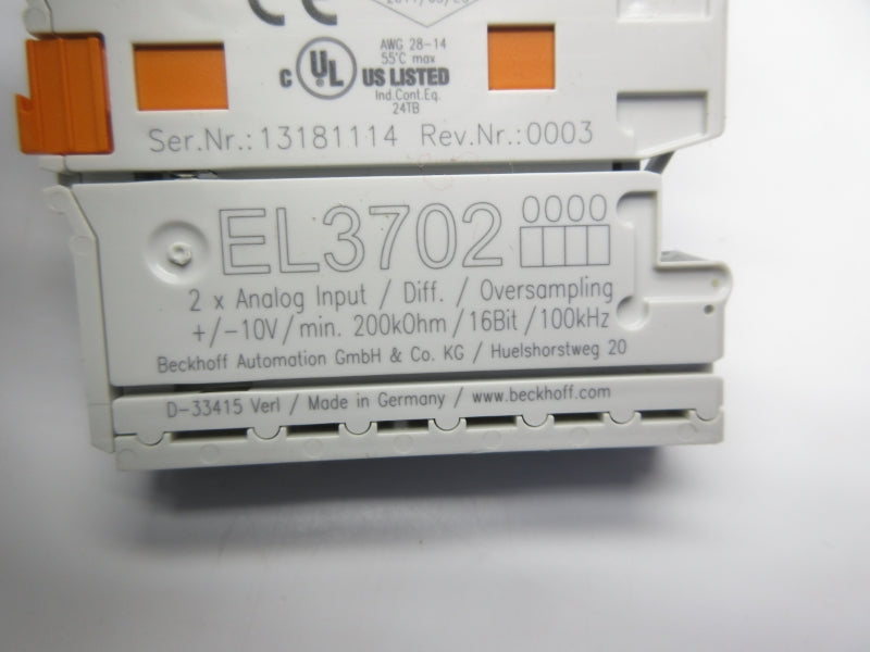 BECKHOFF EL3702 10V REV. 0003 NSNP