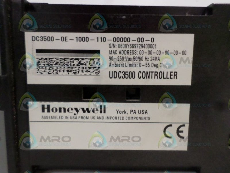 HONEYWELL UDC3500 DC3500-0E-1000-110-00000-00-0 TEMPERATURE CONTROLLER UNMP