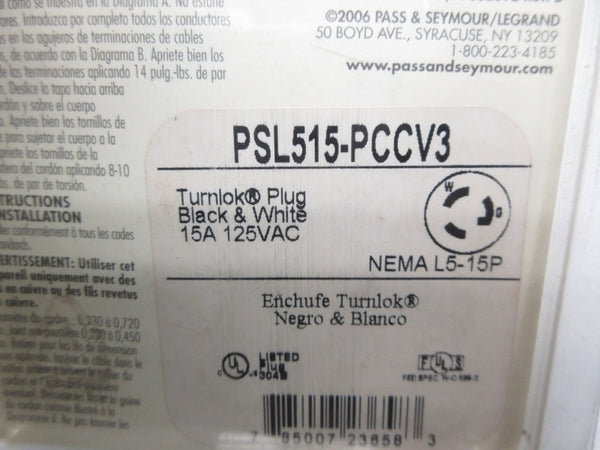 PASS&SEYMOUR PSL515-PCCV3 125VAC 15A NSMP