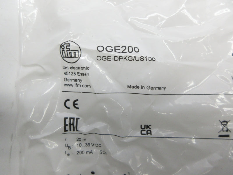 IFM EFECTOR OGE200 OGE-DPKG/US100 10-36VDC NSMP