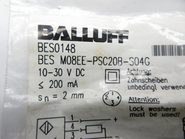 BALLUFF BES0148 BES M08EE-PSC20B-S04G 10-30VDC NSMP