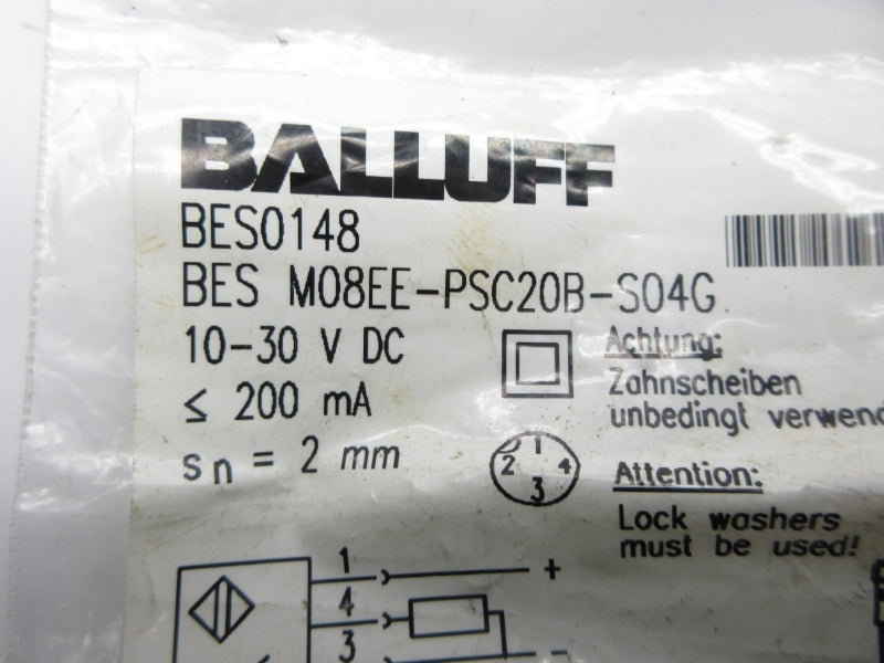 BALLUFF BES0148 BES M08EE-PSC20B-S04G 10-30VDC NSMP