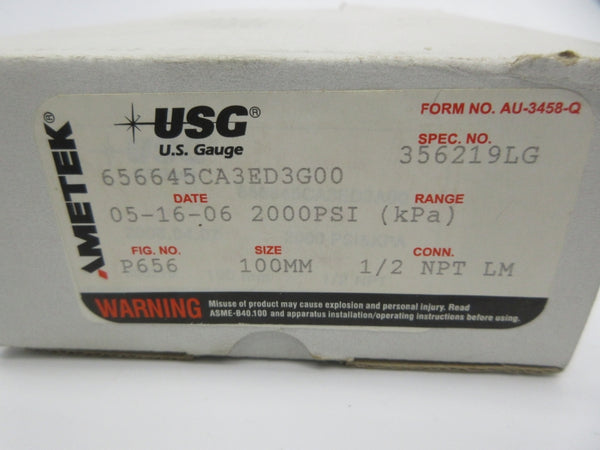 AMETEK 656645CA3ED3G00 0-2000PSI NSMP