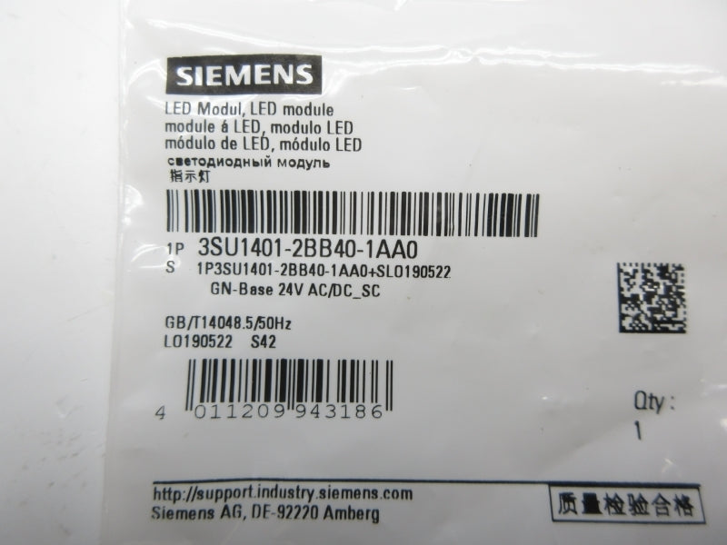 SIEMENS 3SU1401-2BB40-1AA0 24VAC/DC NSMP